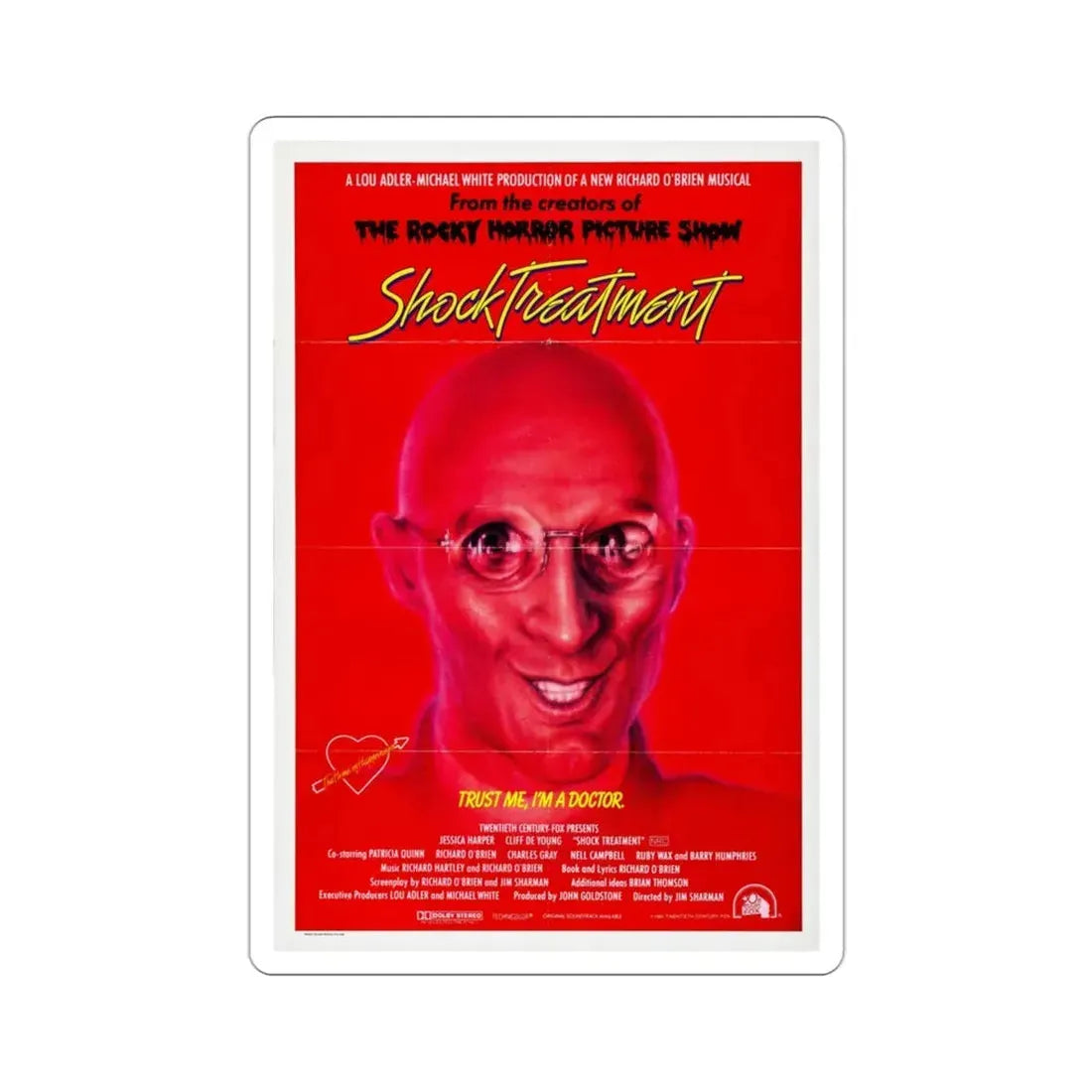Shock Treatment 1981 Movie Poster STICKER Vinyl Die-Cut Decal 3 Inch - The Sticker Space