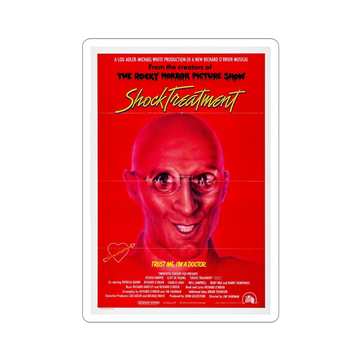 Shock Treatment 1981 Movie Poster STICKER Vinyl Die-Cut Decal-4 Inch-The Sticker Space