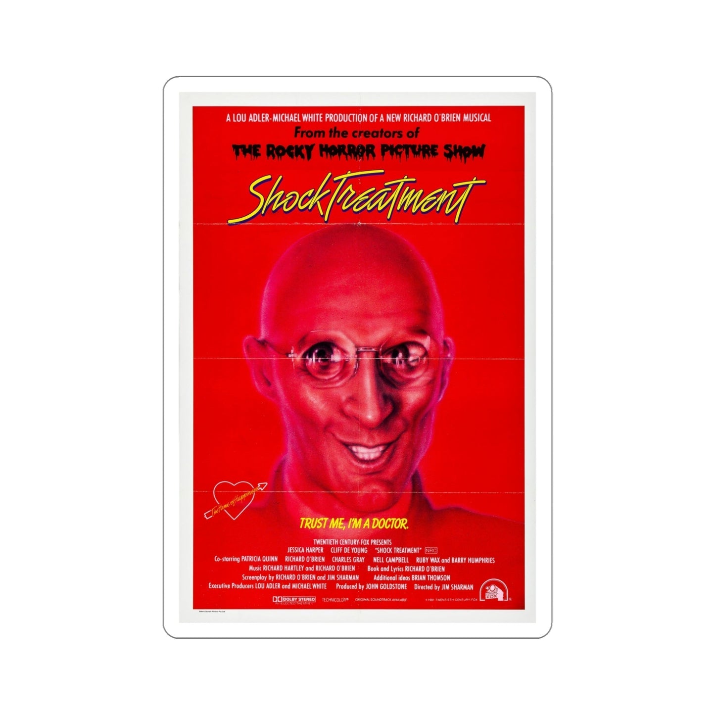 Shock Treatment 1981 Movie Poster STICKER Vinyl Die-Cut Decal-5 Inch-The Sticker Space