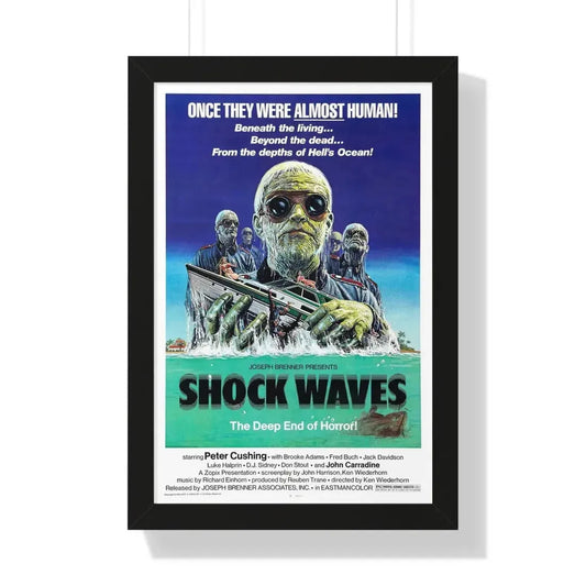 SHOCK WAVES (DEATH CORPS) 1977 - Framed Movie Poster 16″ x 24″ Black - The Sticker Space