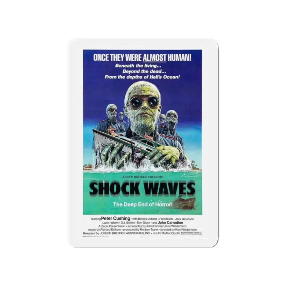 SHOCK WAVES (DEATH CORPS) 1977 Movie Poster - Refrigerator Magnet 2 Inch - The Sticker Space