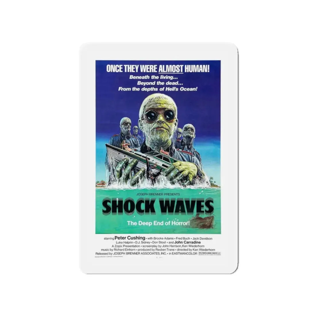 SHOCK WAVES (DEATH CORPS) 1977 Movie Poster - Refrigerator Magnet 3 Inch - The Sticker Space
