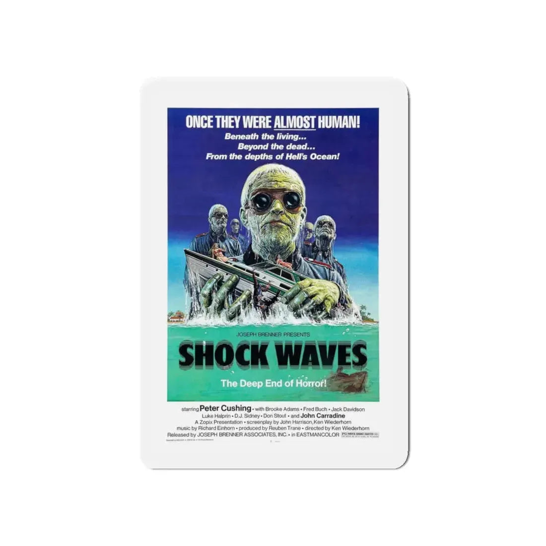 SHOCK WAVES (DEATH CORPS) 1977 Movie Poster - Refrigerator Magnet 4 Inch - The Sticker Space