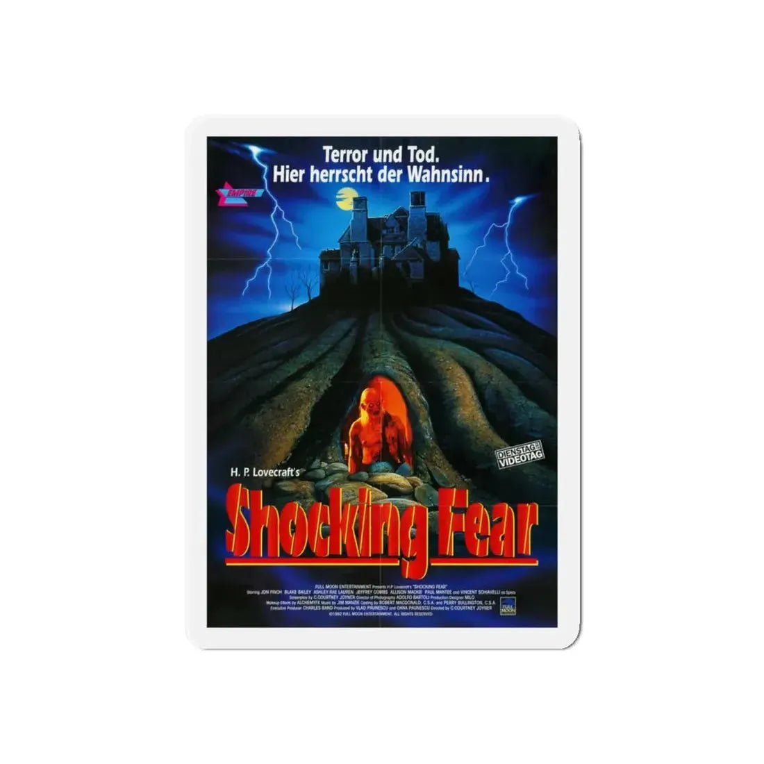 SHOCKING FEAR (LURKING FEAR) 1994 Movie Poster - Refrigerator Magnet 6 Inch - The Sticker Space