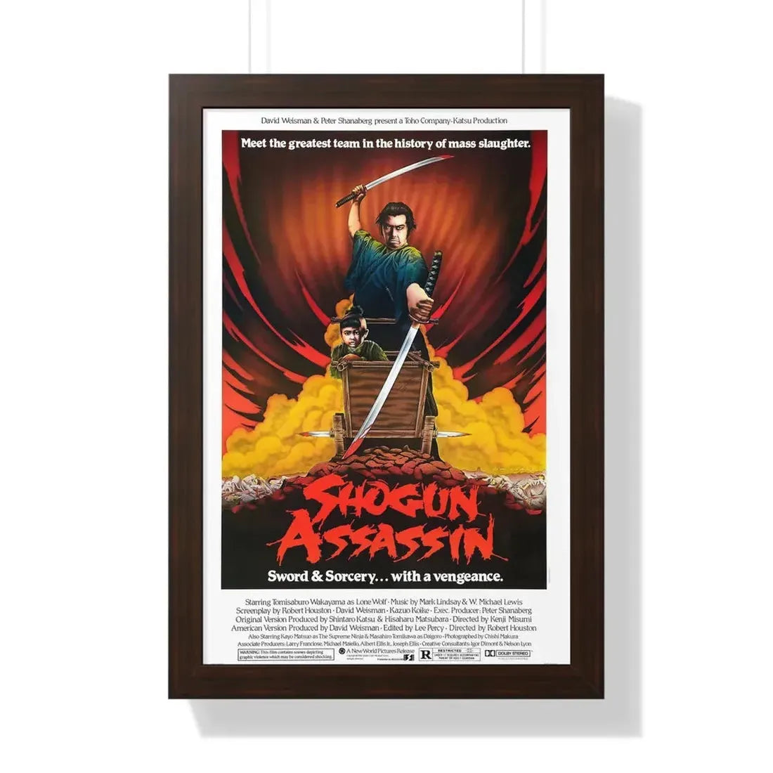 SHOGUN ASSASSIN 1980 - Framed Movie Poster 16″ x 24″ Walnut - The Sticker Space