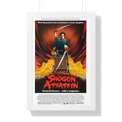 SHOGUN ASSASSIN 1980 - Framed Movie Poster 16″ x 24″ White - The Sticker Space