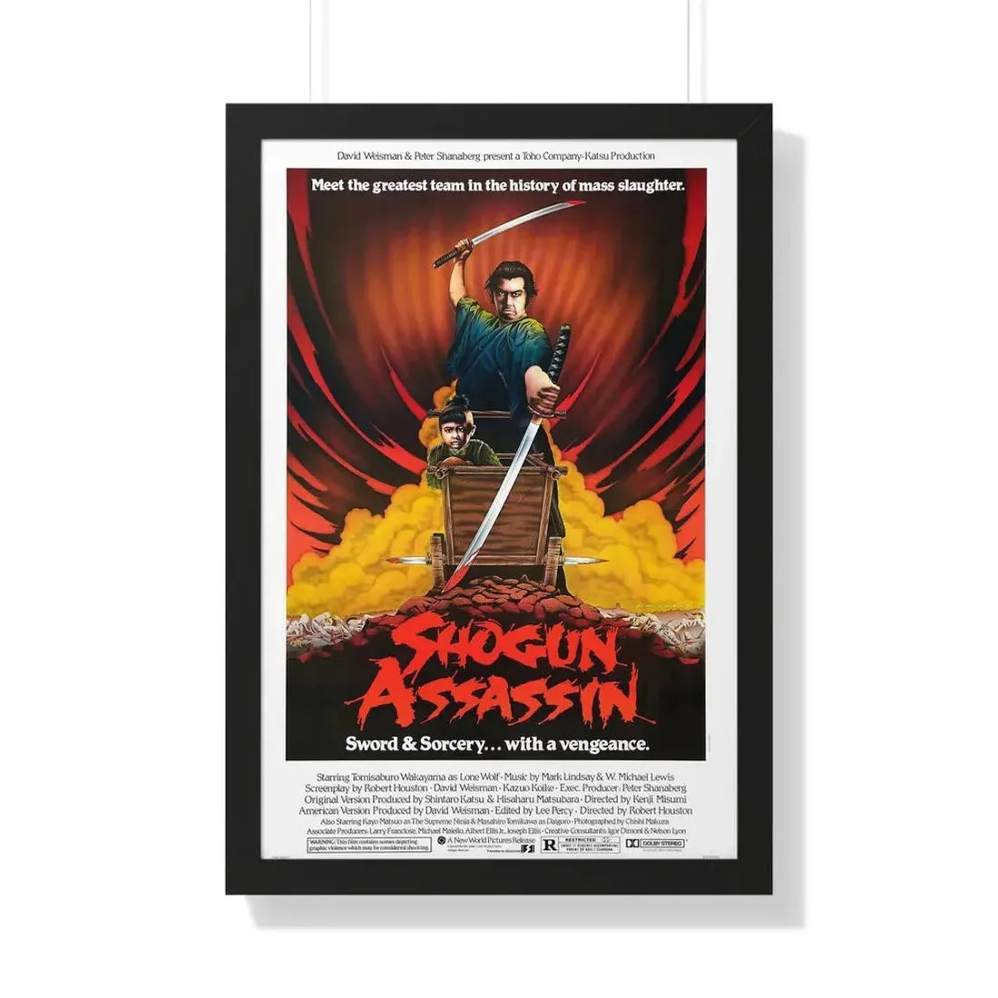 SHOGUN ASSASSIN 1980 - Framed Movie Poster 20" x 30" Black - The Sticker Space
