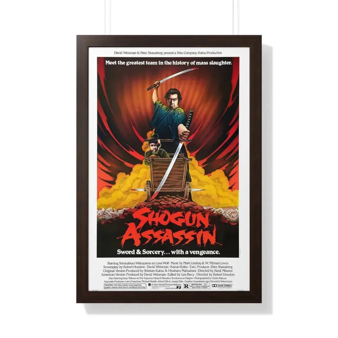SHOGUN ASSASSIN 1980 - Framed Movie Poster 20" x 30" Walnut - The Sticker Space