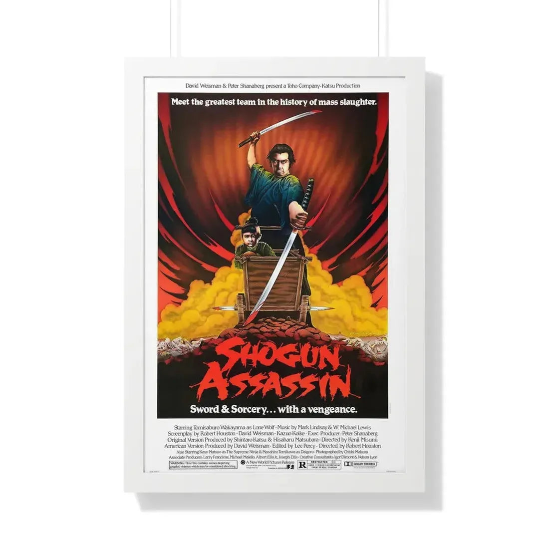 SHOGUN ASSASSIN 1980 - Framed Movie Poster 20" x 30" White - The Sticker Space