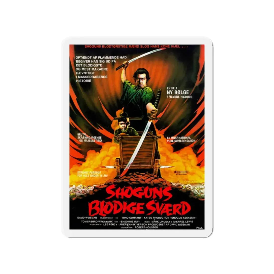 SHOGUN ASSASSIN (DANISH) 1980 Movie Poster - Refrigerator Magnet 3 Inch - The Sticker Space