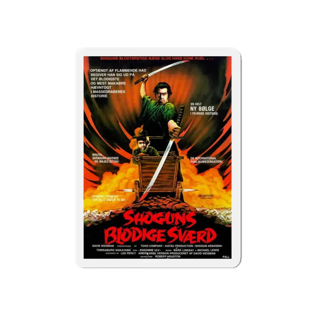 SHOGUN ASSASSIN (DANISH) 1980 Movie Poster - Refrigerator Magnet 6 Inch - The Sticker Space