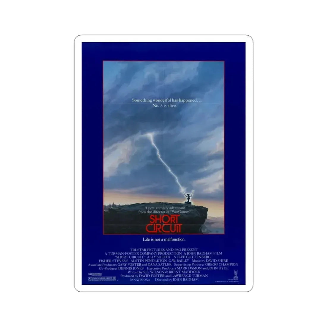 Short Circuit 1986 Movie Poster STICKER Vinyl Die-Cut Decal 3 Inch - The Sticker Space