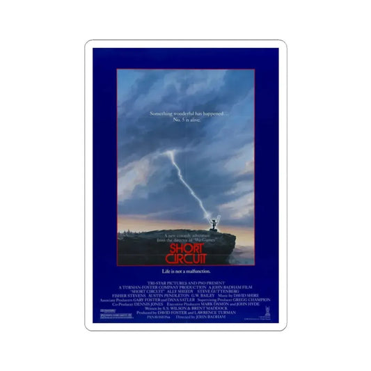 Short Circuit 1986 Movie Poster - STICKER Vinyl Kiss-Cut Decal 2 Inch White - The Sticker Space