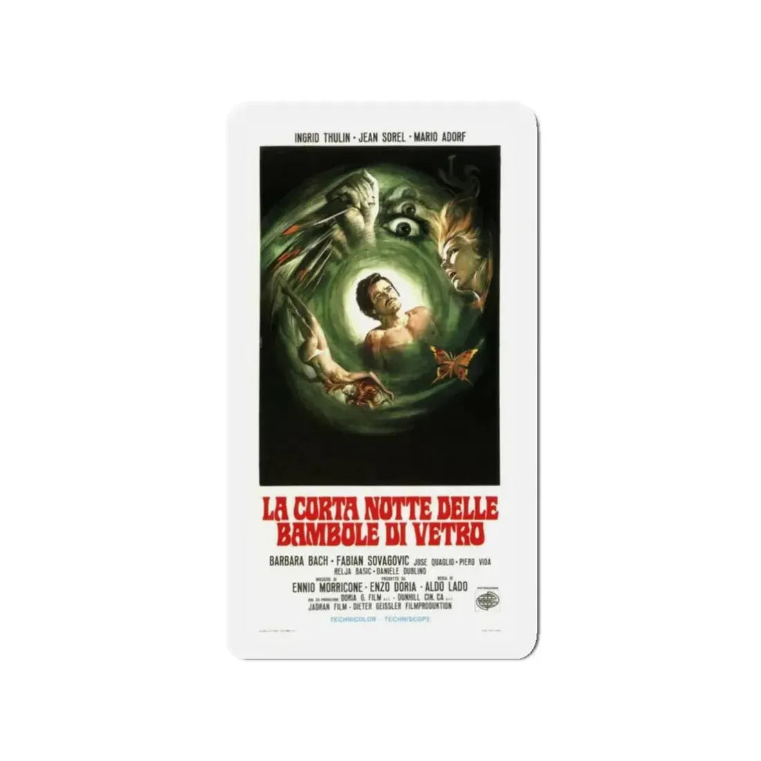 SHORT NIGHT OF GLASS DOLLS (ITALIAN) 1971 Movie Poster - Refrigerator Magnet 3 Inch - The Sticker Space