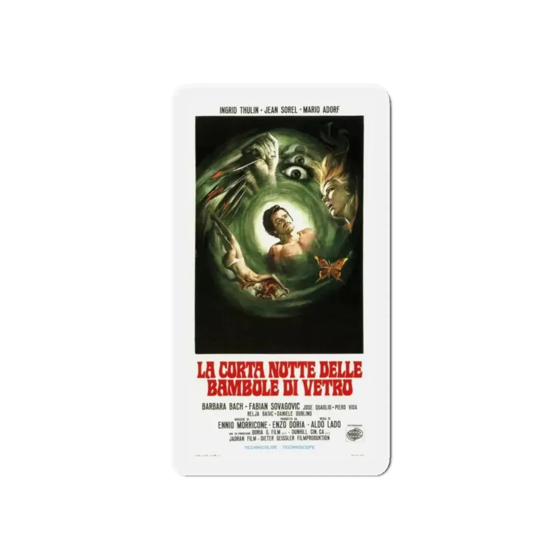 SHORT NIGHT OF GLASS DOLLS (ITALIAN) 1971 Movie Poster - Refrigerator Magnet 6 Inch - The Sticker Space