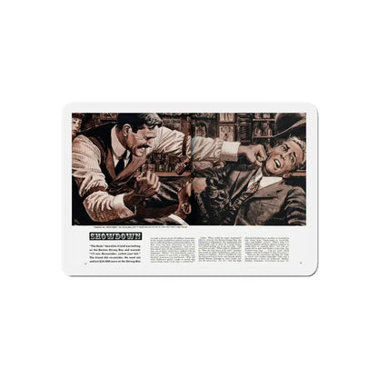 Showdown, Men magazine, December 1960 (Magazine Illustration) Refrigerator Magnet 5 Inch Die-Cut - The Sticker Space