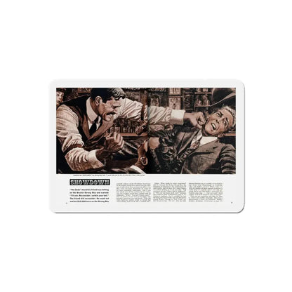 Showdown, Men magazine, December 1960 (Magazine Illustration) Refrigerator Magnet 6 Inch Die-Cut - The Sticker Space