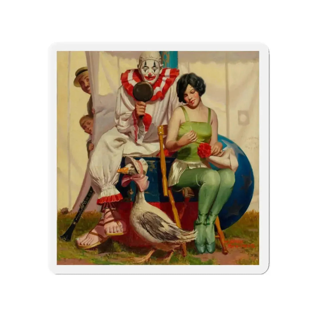 Showtime, Liberty cover, July 10, 1926 (Magazine Illustration) Refrigerator Magnet 2 Inch Die-Cut - The Sticker Space