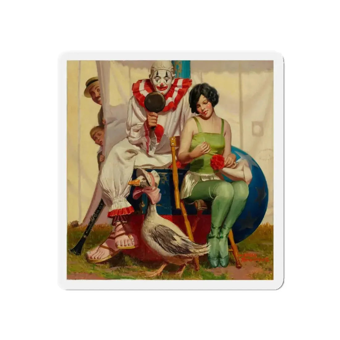 Showtime, Liberty cover, July 10, 1926 (Magazine Illustration) Refrigerator Magnet 3 Inch Die-Cut - The Sticker Space