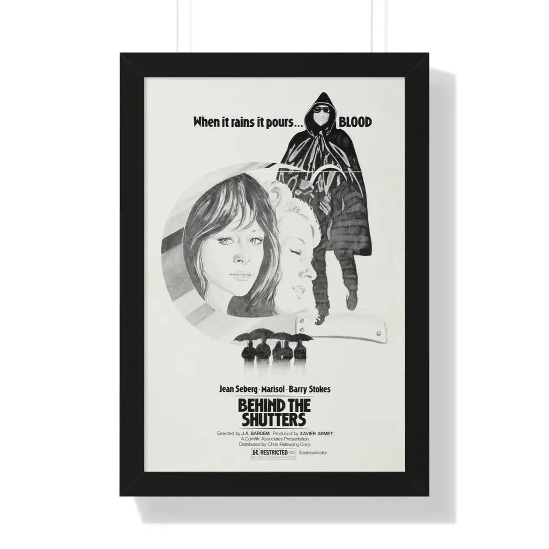 SHUTTERS (THE CORRUPTION OF CHRIS MILLER) 1973 - Framed Movie Poster 16″ x 24″ Black - The Sticker Space