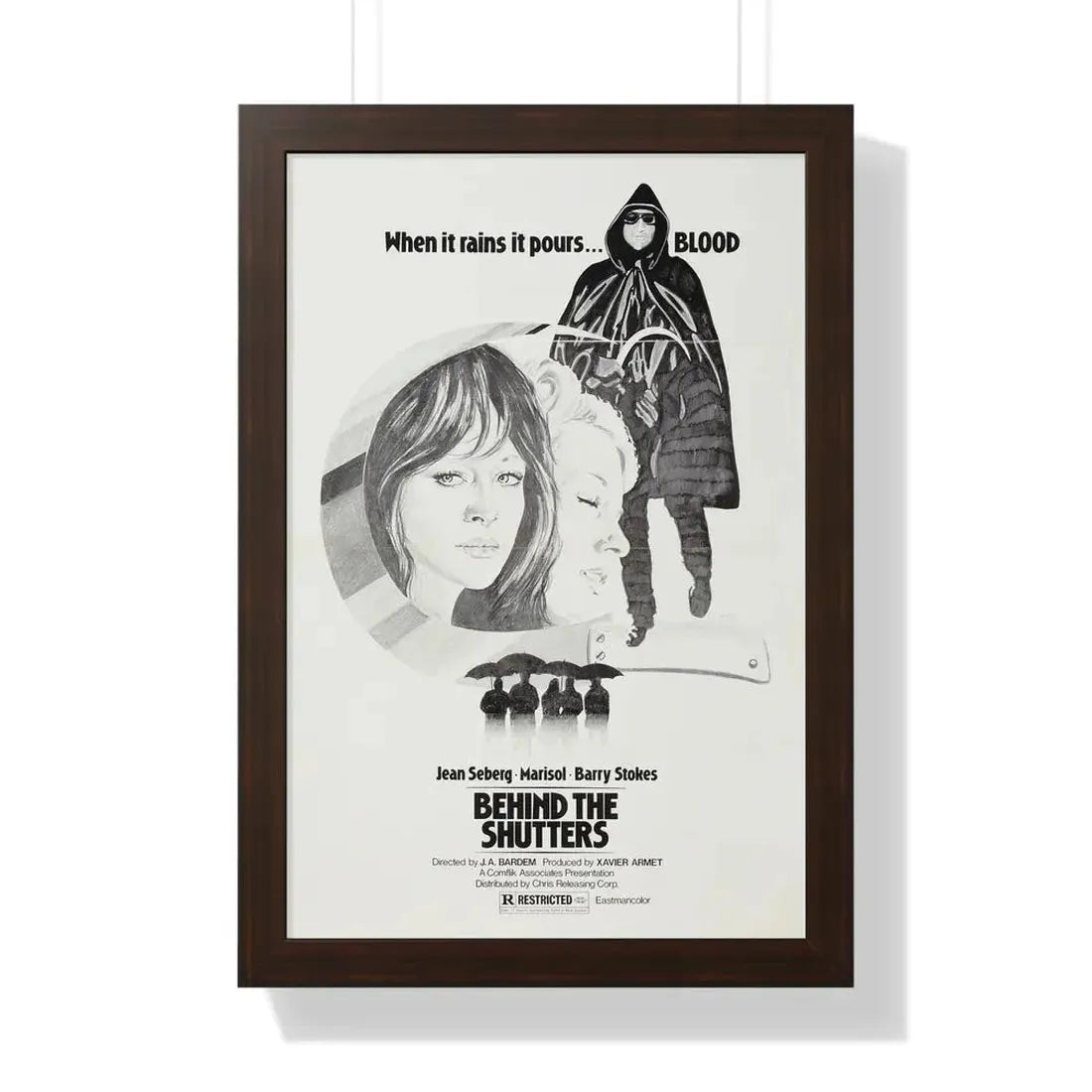 SHUTTERS (THE CORRUPTION OF CHRIS MILLER) 1973 - Framed Movie Poster 16″ x 24″ Walnut - The Sticker Space
