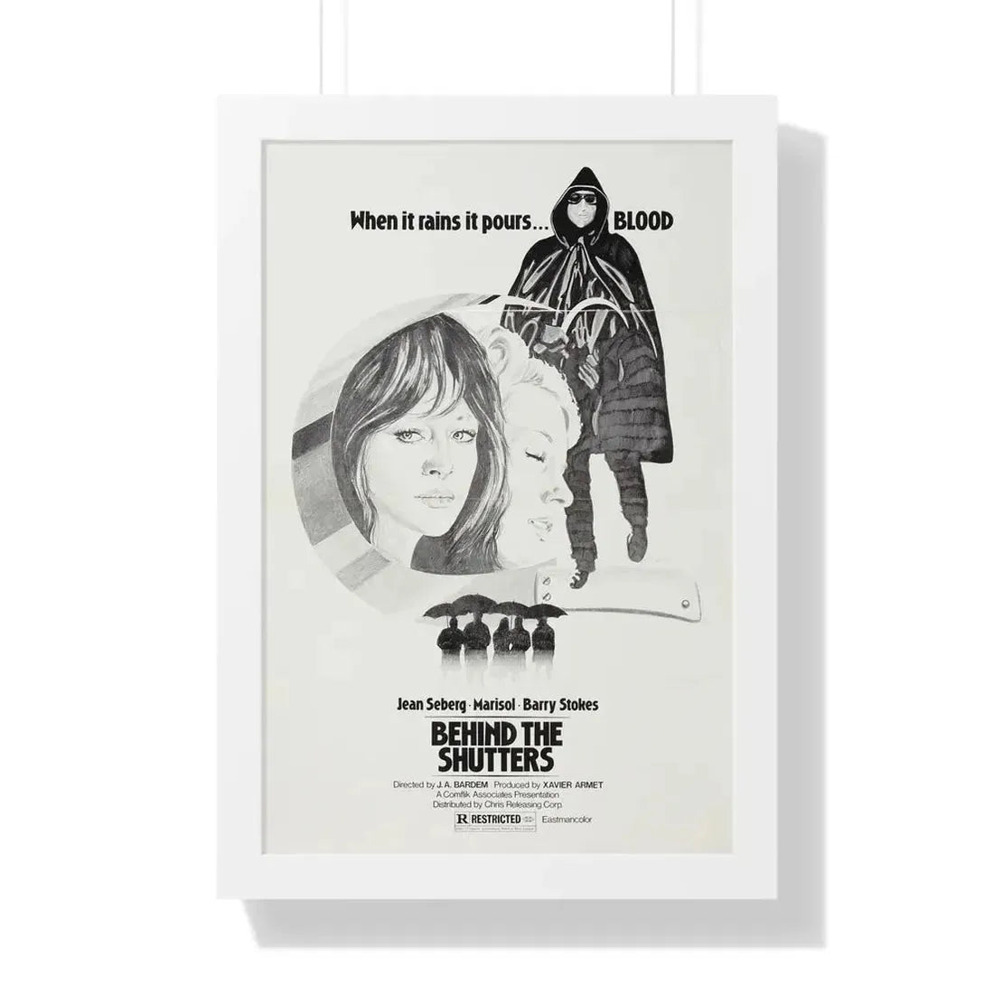 SHUTTERS (THE CORRUPTION OF CHRIS MILLER) 1973 - Framed Movie Poster 16″ x 24″ White - The Sticker Space