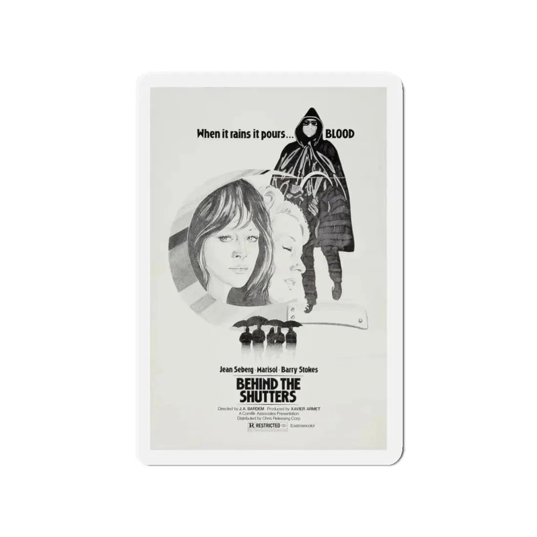 SHUTTERS (THE CORRUPTION OF CHRIS MILLER) 1973 Movie Poster - Refrigerator Magnet 3 Inch - The Sticker Space