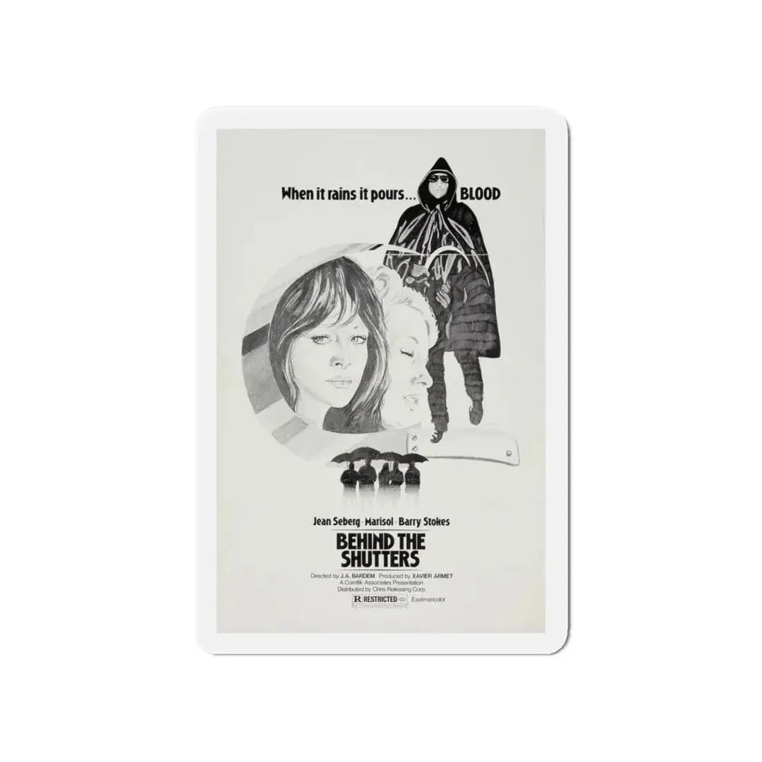 SHUTTERS (THE CORRUPTION OF CHRIS MILLER) 1973 Movie Poster - Refrigerator Magnet 4 Inch - The Sticker Space