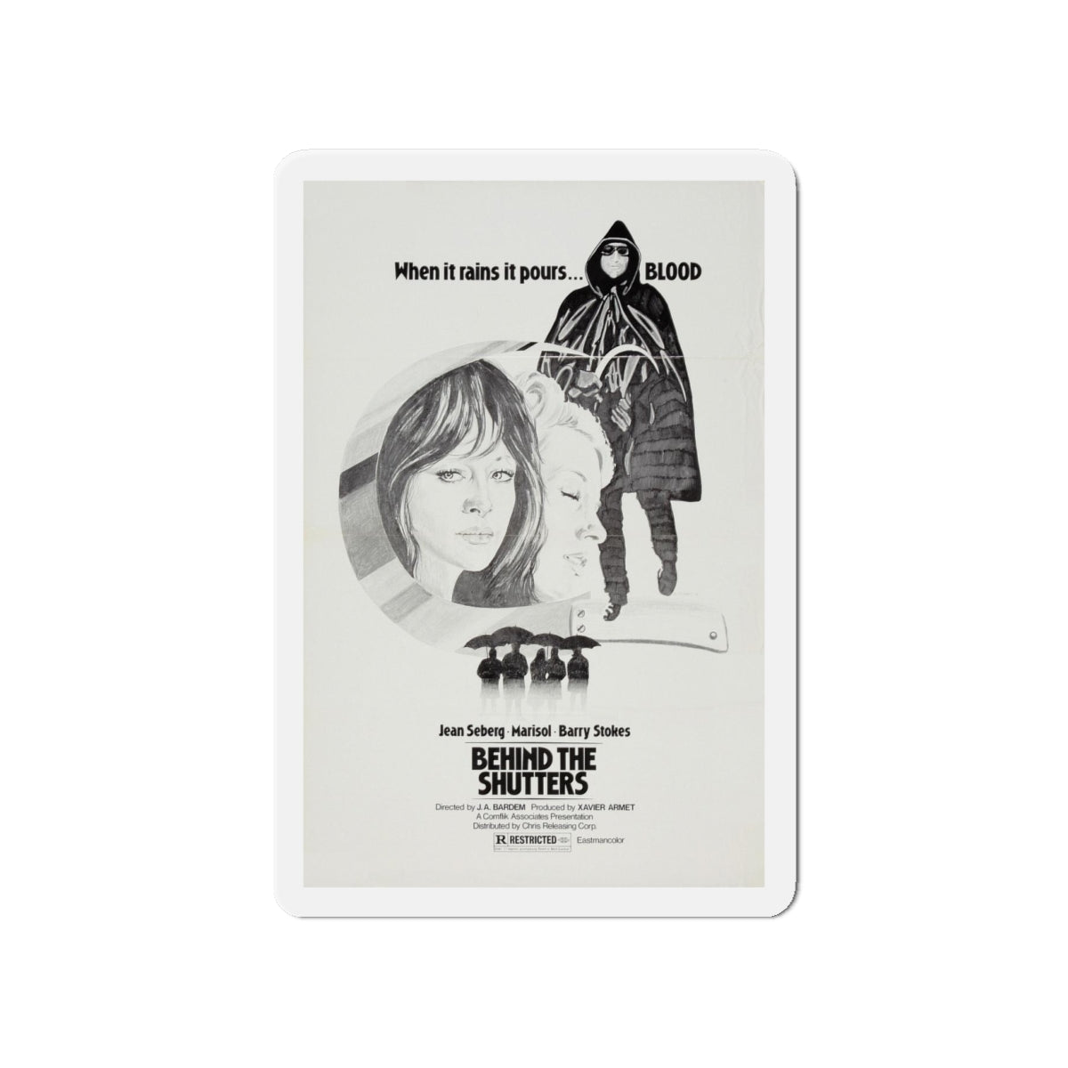 SHUTTERS (THE CORRUPTION OF CHRIS MILLER) 1973 Movie Poster - Refrigerator Magnet-4" x 4"-The Sticker Space