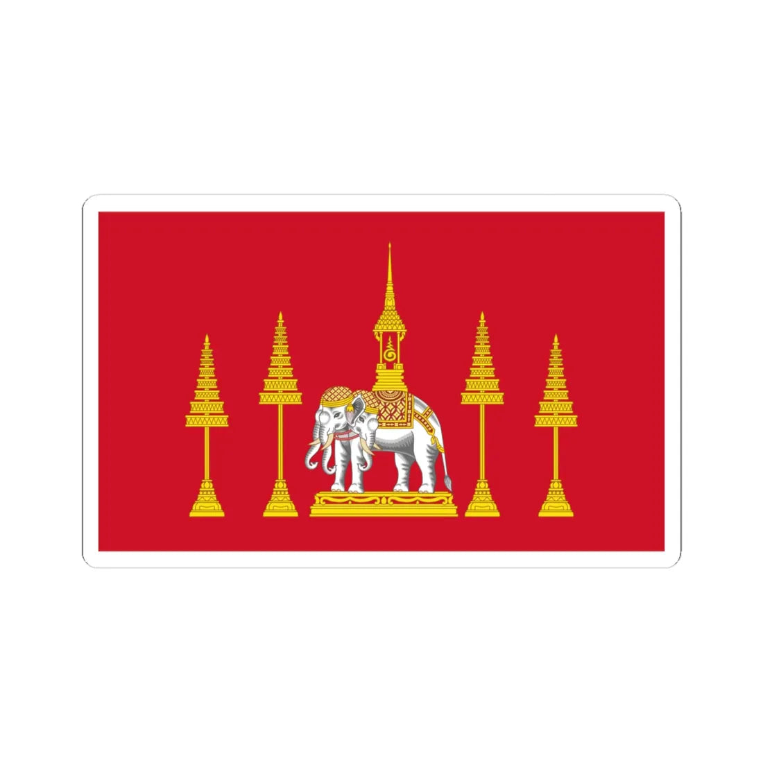 Siamese Royal Standard absent Rama IV (Thailand) STICKER Vinyl Kiss-Cut Decal 4 Inch White - The Sticker Space