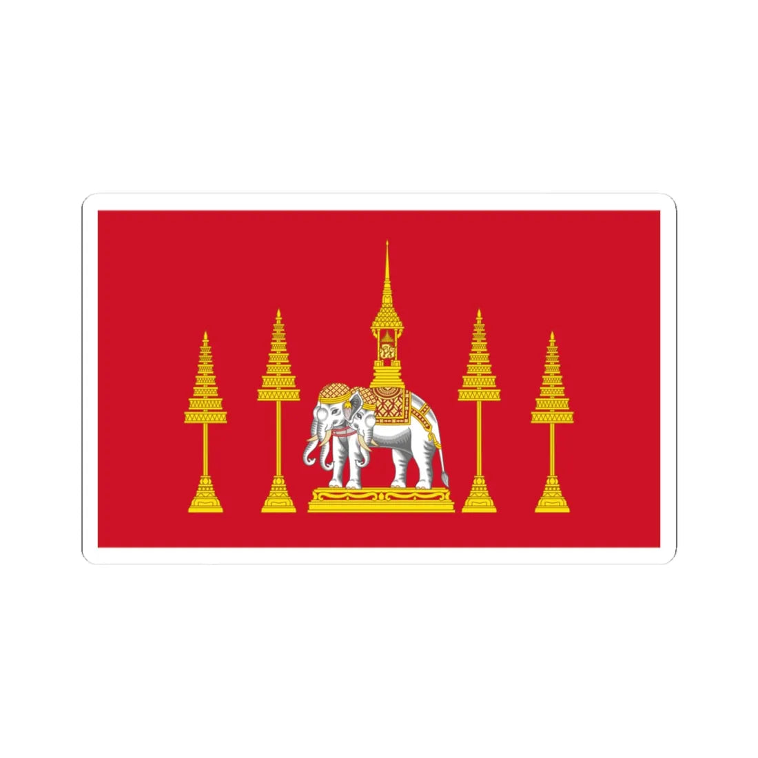 Siamese Royal Standard absent Rama V (Thailand) STICKER Vinyl Kiss-Cut Decal 3 Inch White - The Sticker Space