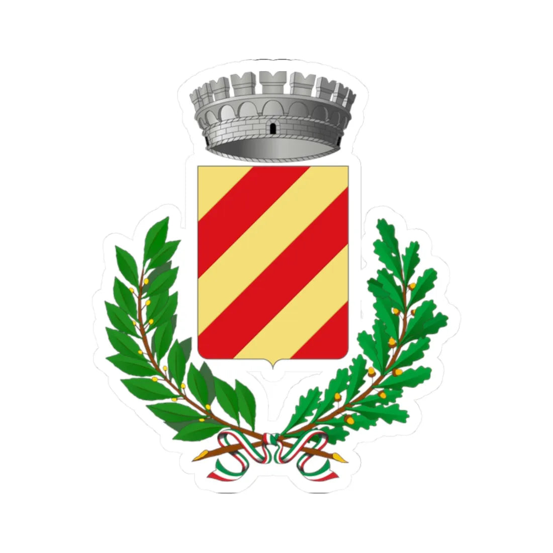 Siano-Stemma (Italy) (Coat of Arms) STICKER Vinyl Kiss-Cut Decal 2 Inch White - The Sticker Space