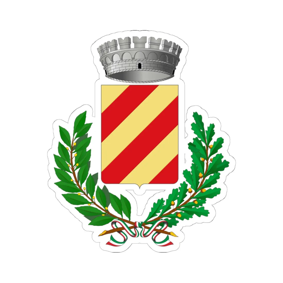 Siano-Stemma (Italy) (Coat of Arms) STICKER Vinyl Kiss-Cut Decal 6 Inch White - The Sticker Space