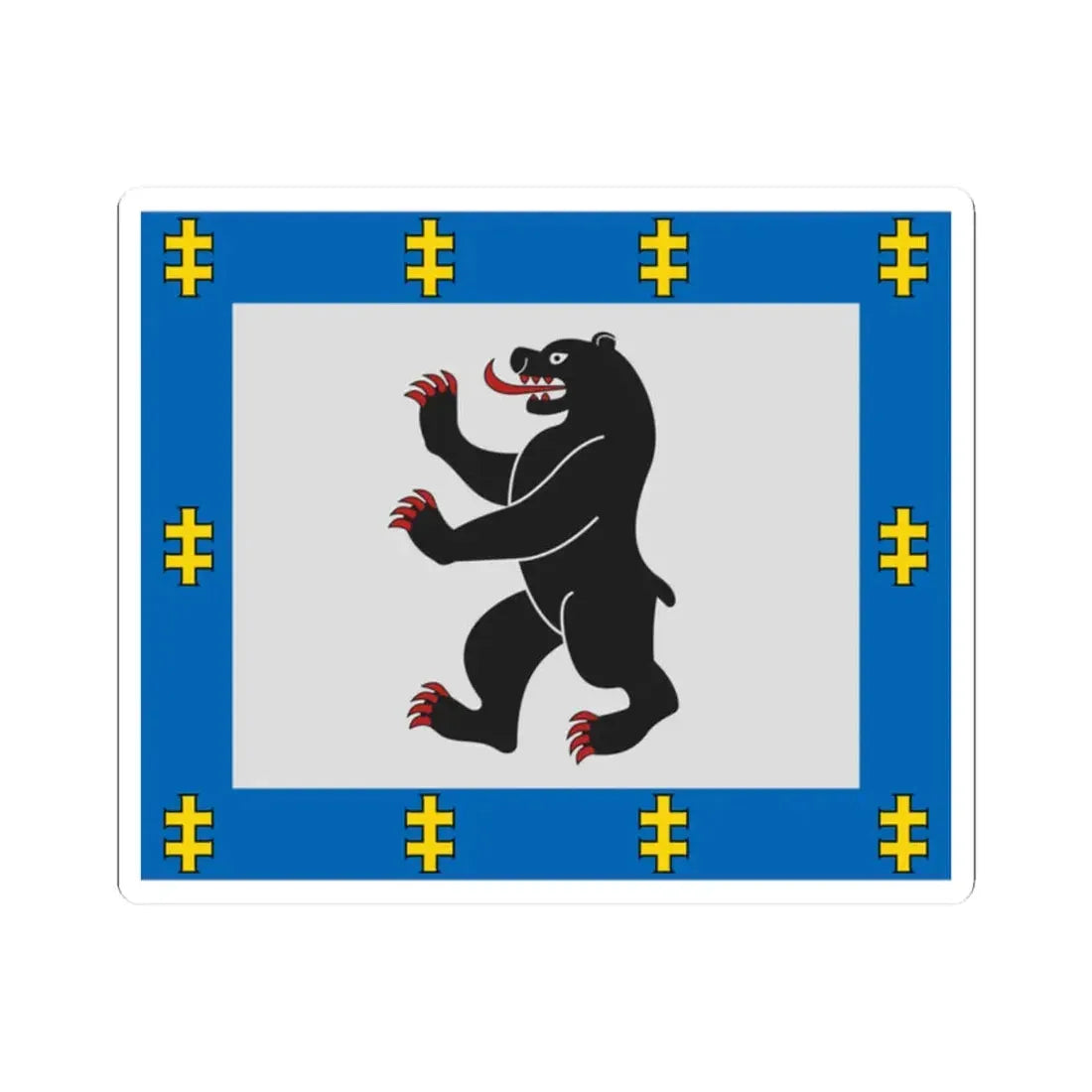Siauliai County flag (Lithuania) STICKER Vinyl Kiss-Cut Decal 2 Inch White - The Sticker Space