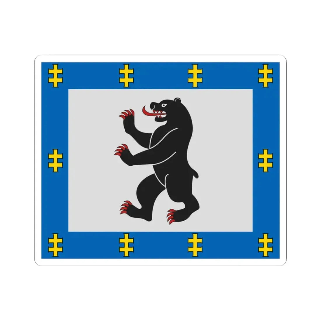 Siauliai County flag (Lithuania) STICKER Vinyl Kiss-Cut Decal 3 Inch White - The Sticker Space