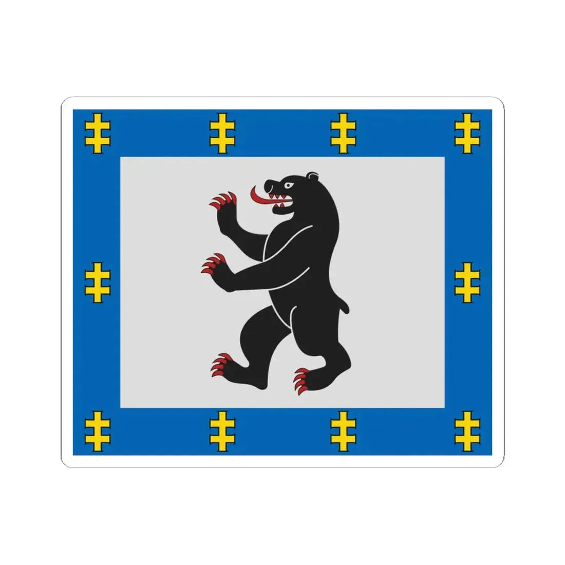 Siauliai County flag (Lithuania) STICKER Vinyl Kiss-Cut Decal 6 Inch White - The Sticker Space