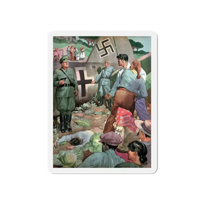 Sicilian Comedy, Liberty, September 18, 1943 (Magazine Illustration) Refrigerator Magnet 3 Inch Die-Cut - The Sticker Space