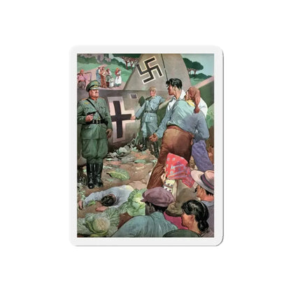Sicilian Comedy, Liberty, September 18, 1943 (Magazine Illustration) Refrigerator Magnet 4 Inch Die-Cut - The Sticker Space