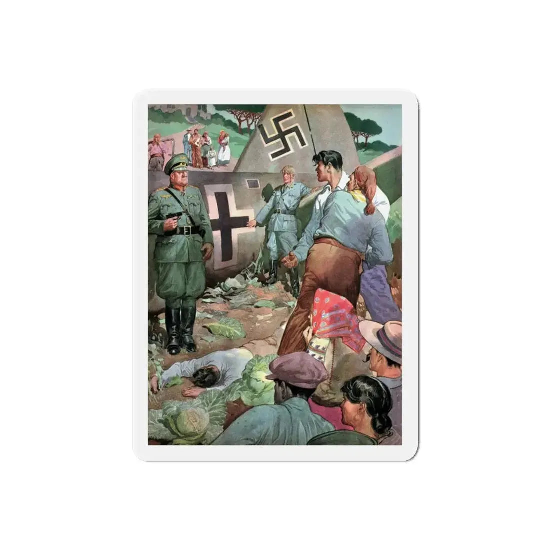 Sicilian Comedy, Liberty, September 18, 1943 (Magazine Illustration) Refrigerator Magnet 5 Inch Die-Cut - The Sticker Space