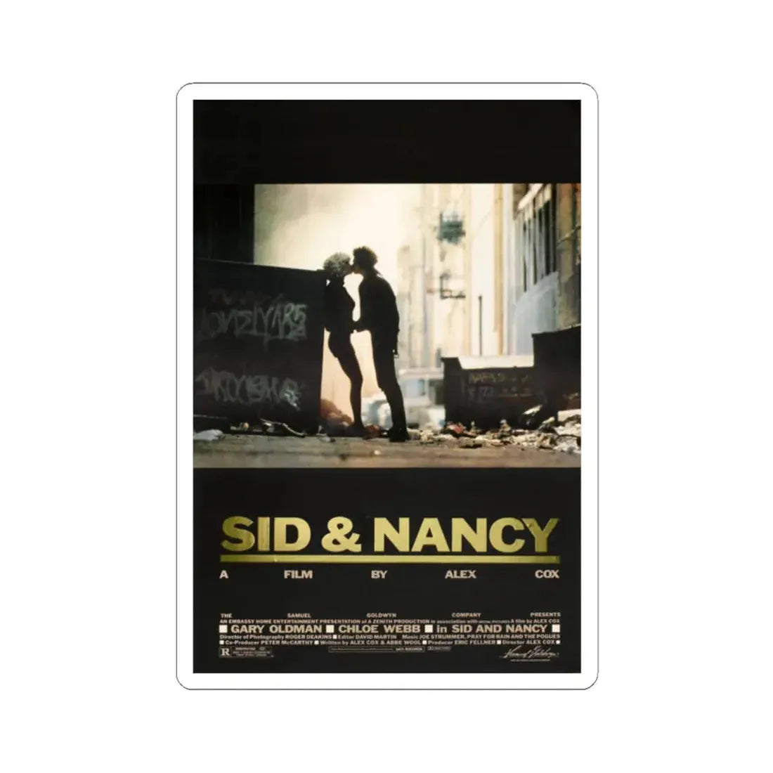Sid and Nancy 1986 Movie Poster - STICKER Vinyl Kiss-Cut Decal 2 Inch White - The Sticker Space