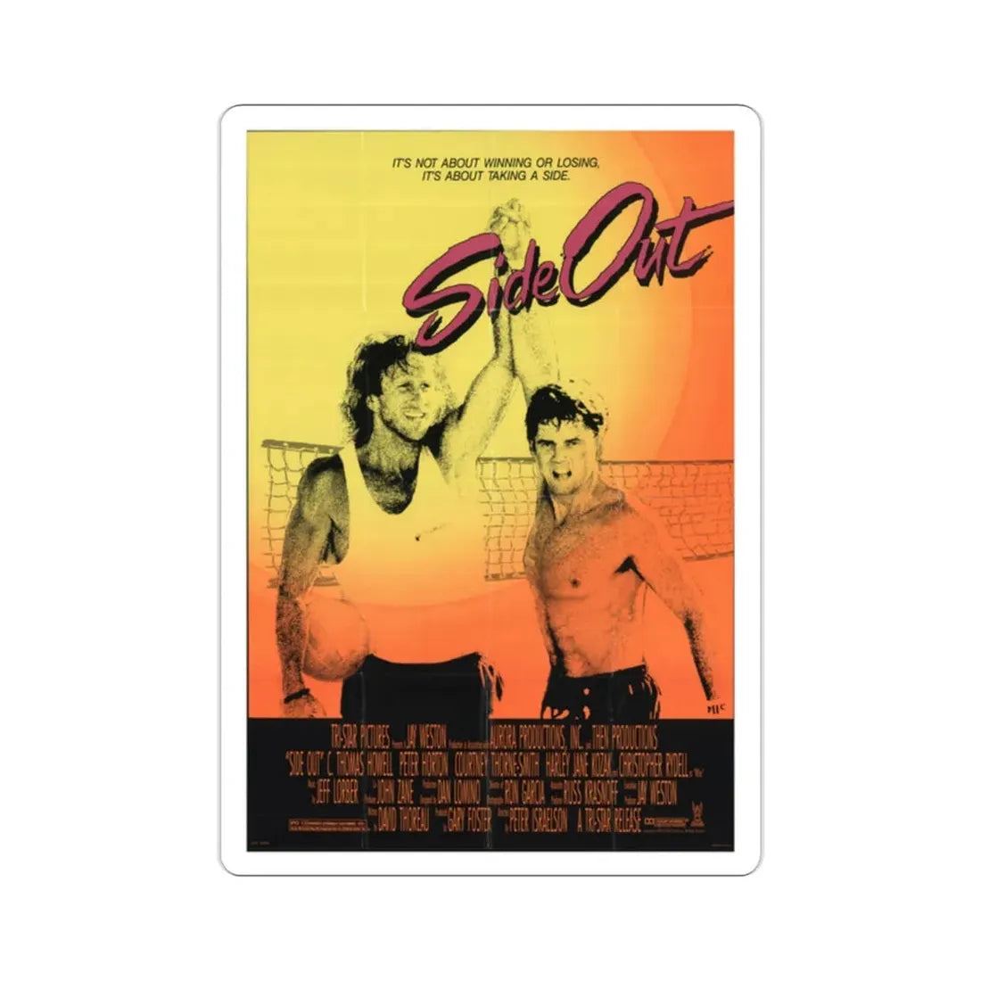 Side Out 1990 Movie Poster STICKER Vinyl Die-Cut Decal 2 Inch - The Sticker Space