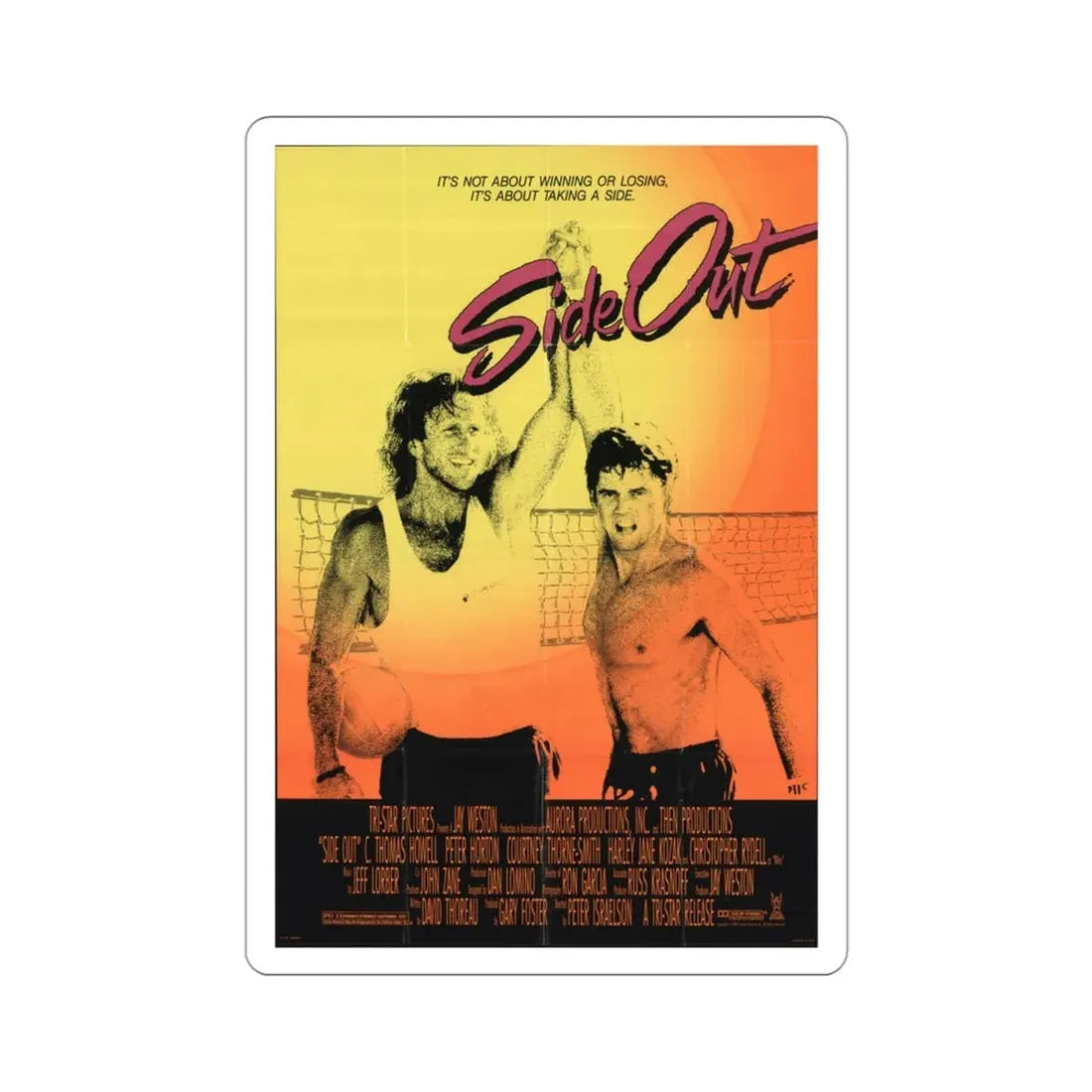 Side Out 1990 Movie Poster STICKER Vinyl Die-Cut Decal 3 Inch - The Sticker Space