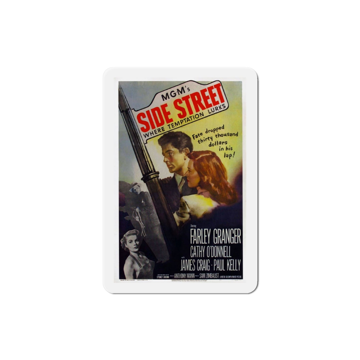 Side Street 1950 Movie Poster Die-Cut Magnet-3 Inch-The Sticker Space