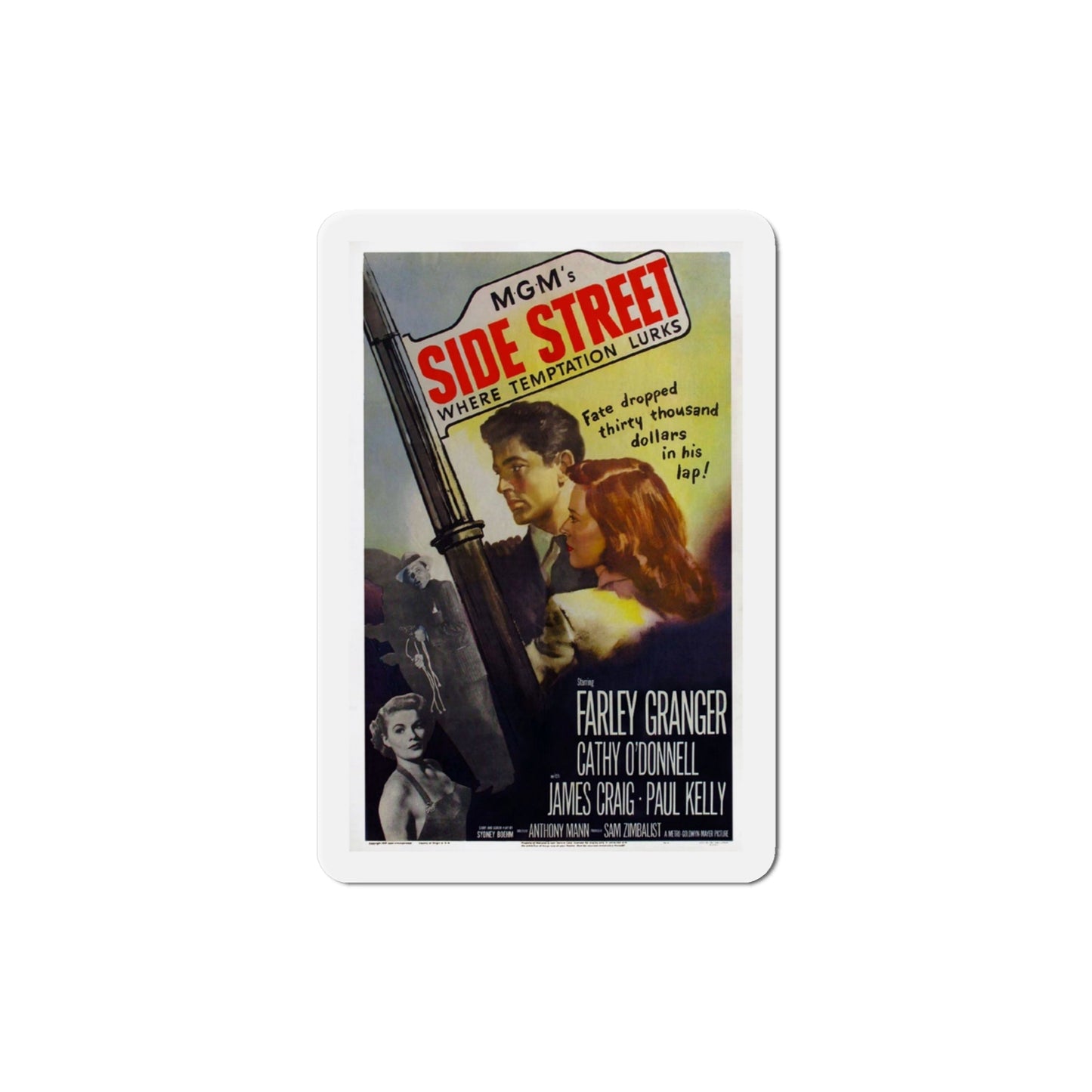 Side Street 1950 Movie Poster Die-Cut Magnet-4 Inch-The Sticker Space