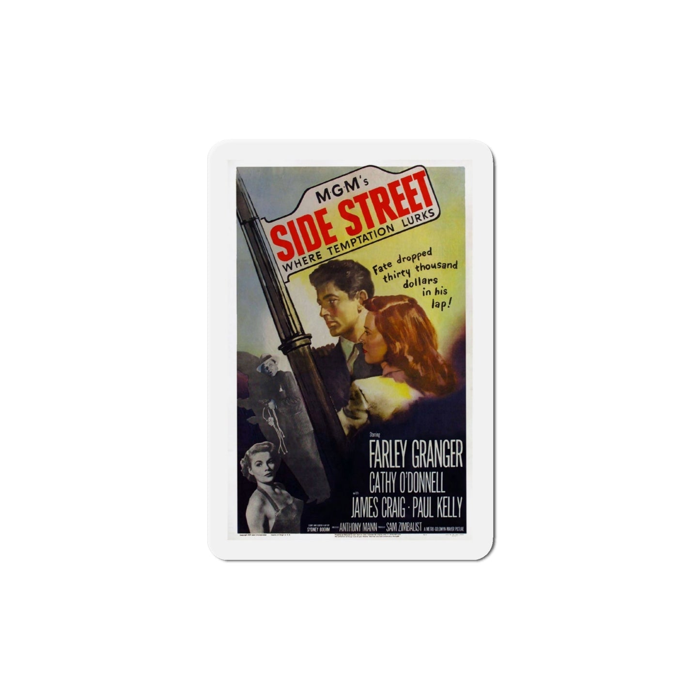 Side Street 1950 Movie Poster Die-Cut Magnet-6 Inch-The Sticker Space