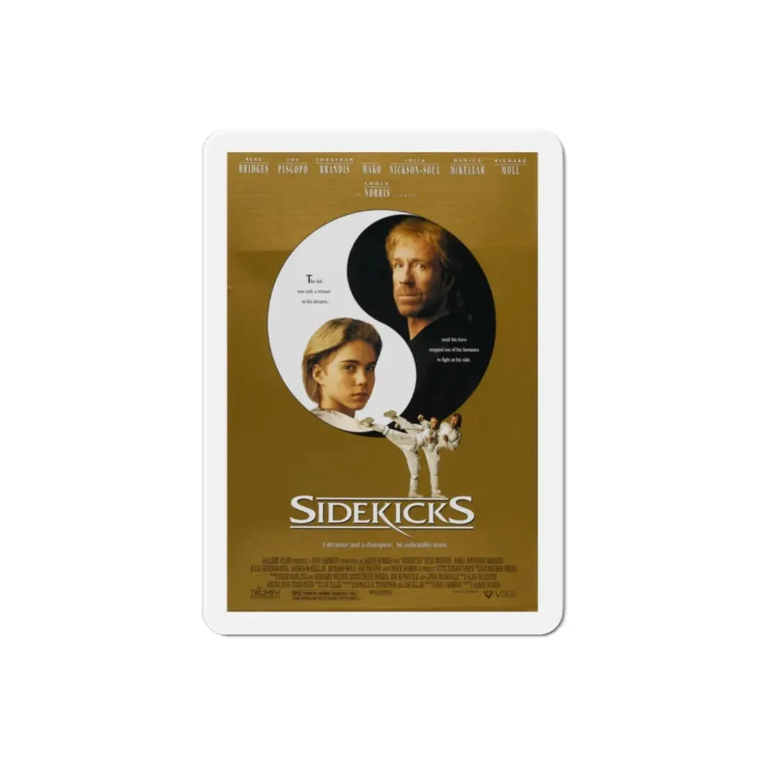 Sidekicks 1993 Movie Poster Refrigerator Magnet 2 Inch - The Sticker Space