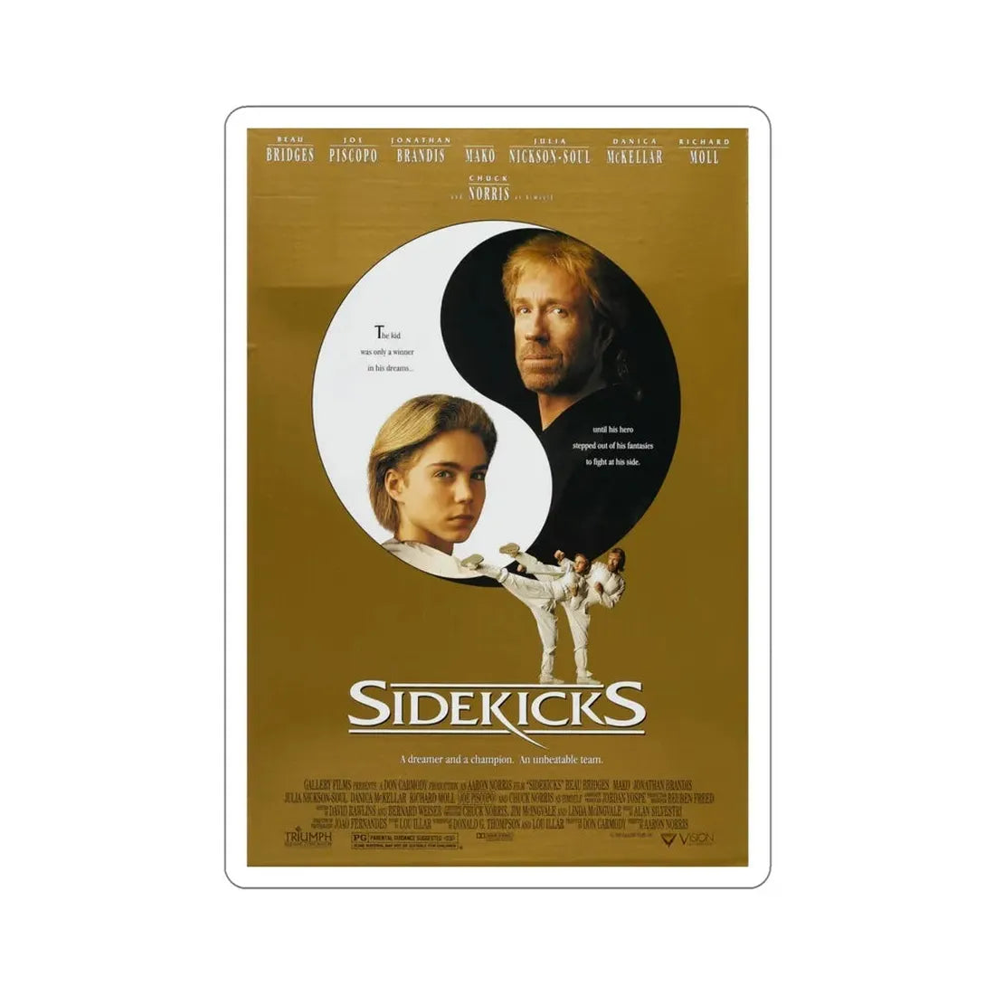 Sidekicks 1993 Movie Poster STICKER Vinyl Die-Cut Decal 6 Inch - The Sticker Space