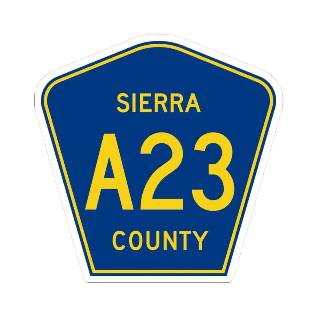 Sierra County A23 (California) (Road Sign) STICKER Vinyl Kiss-Cut Decal 3 Inch White - The Sticker Space