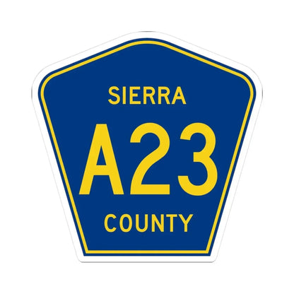 Sierra County A23 (California) (Road Sign) STICKER Vinyl Kiss-Cut Decal 3 Inch White - The Sticker Space