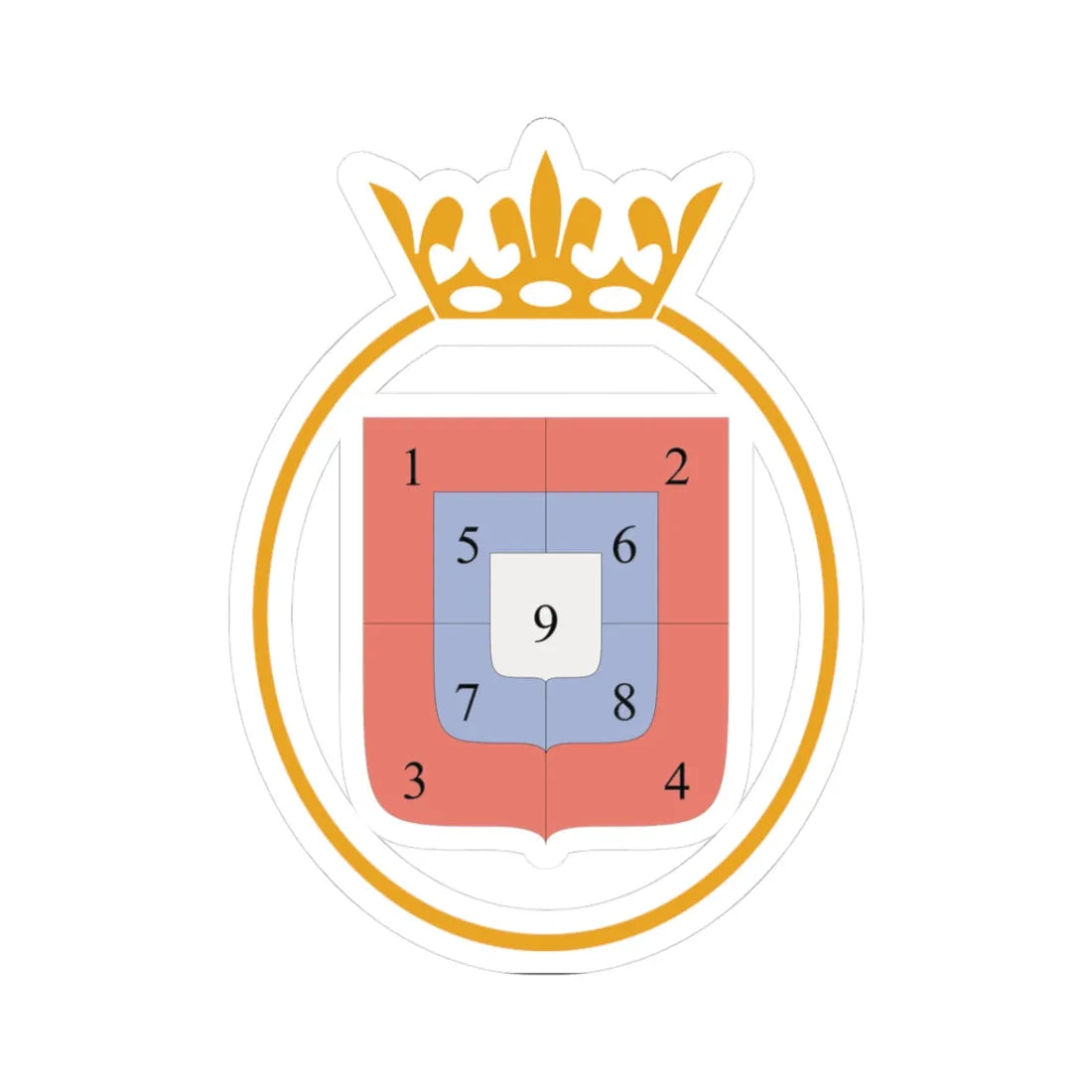 Sigismund Vasa arms diagram (Lithuania) (Coat of Arms) STICKER Vinyl Kiss-Cut Decal 3 Inch White - The Sticker Space